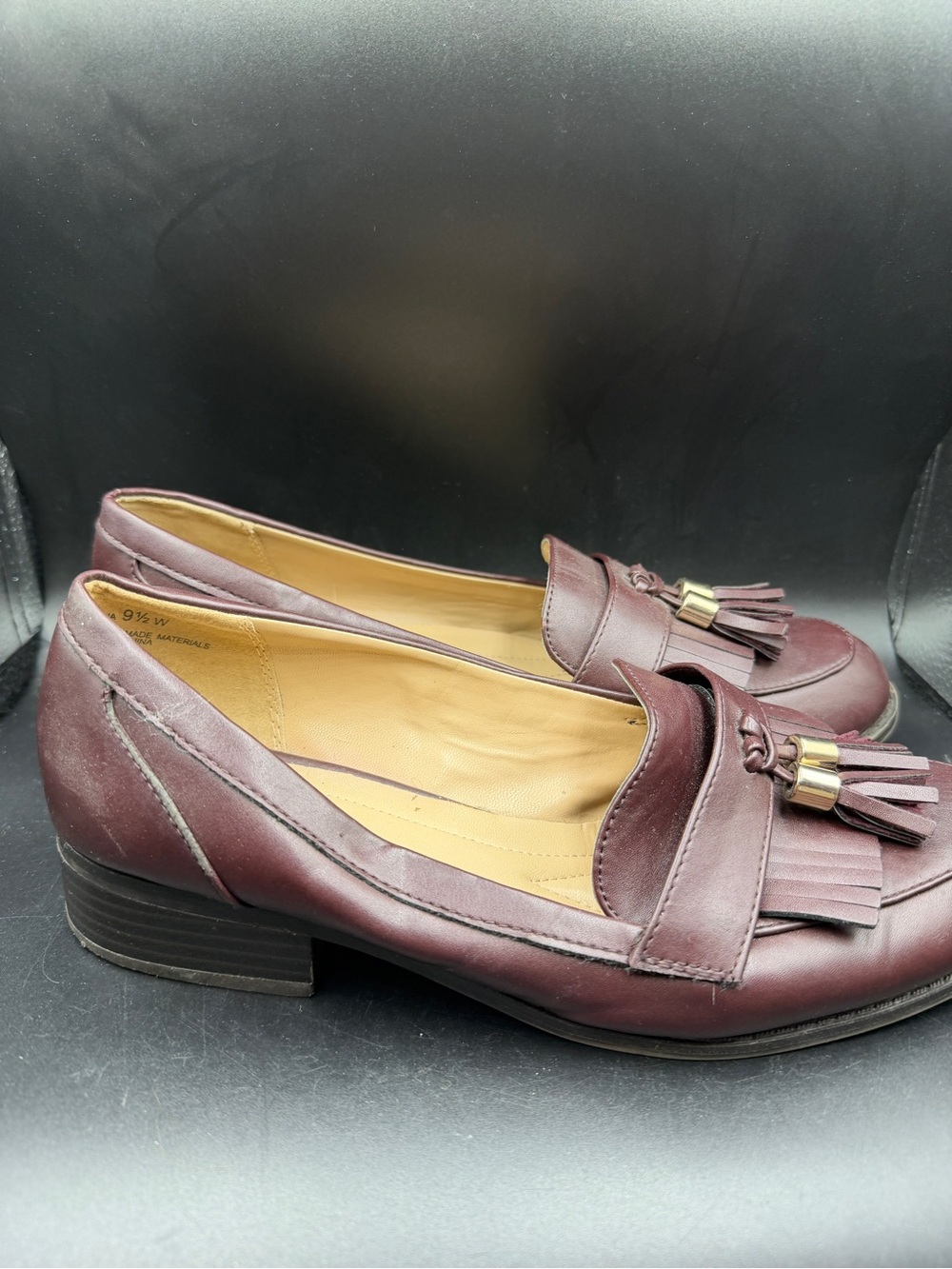 Women's Burgundy Tassel Loafers
